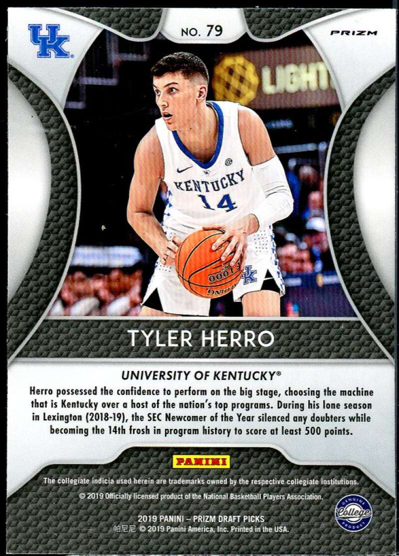 Tyler Herro Rookie Card 2019-20 Panini Prizm Draft Picks Prizms Green #79 Image 2