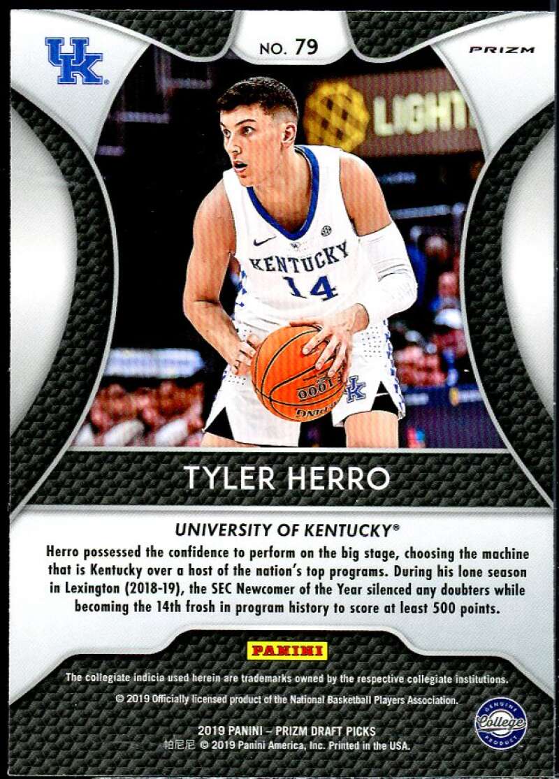 Tyler Herro Rookie Card 2019-20 Panini Prizm Draft Picks Prizms Orange #79 Image 2