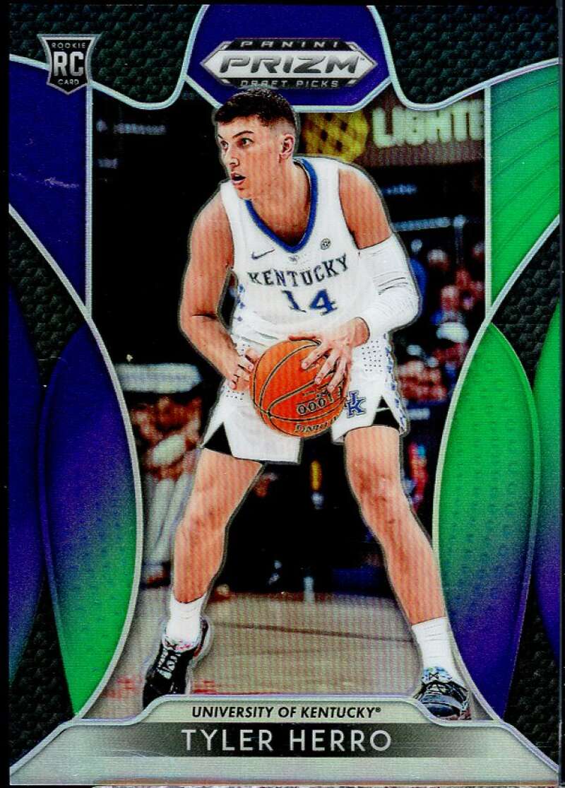 Tyler Herro Rookie Card 2019-20 Panini Prizm Draft Picks Prizms Purple Green #79 Image 1