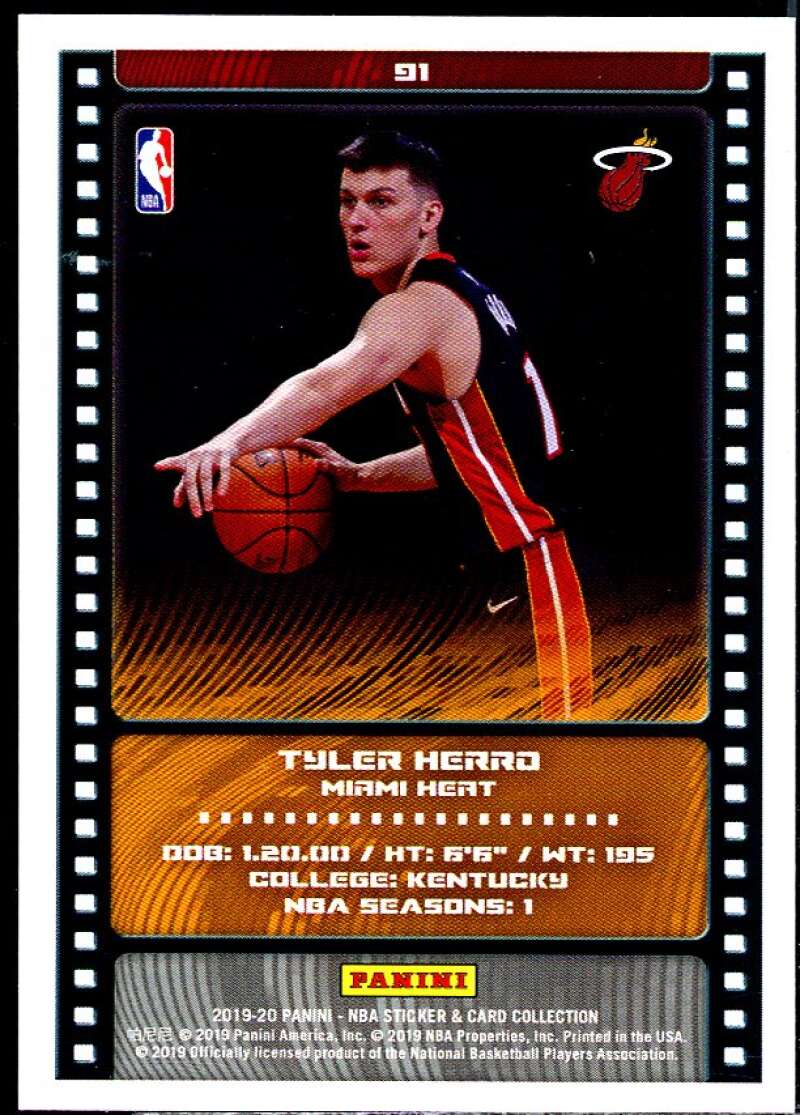 Tyler Herro Rookie Card 2019-20 Panini #91 Image 2