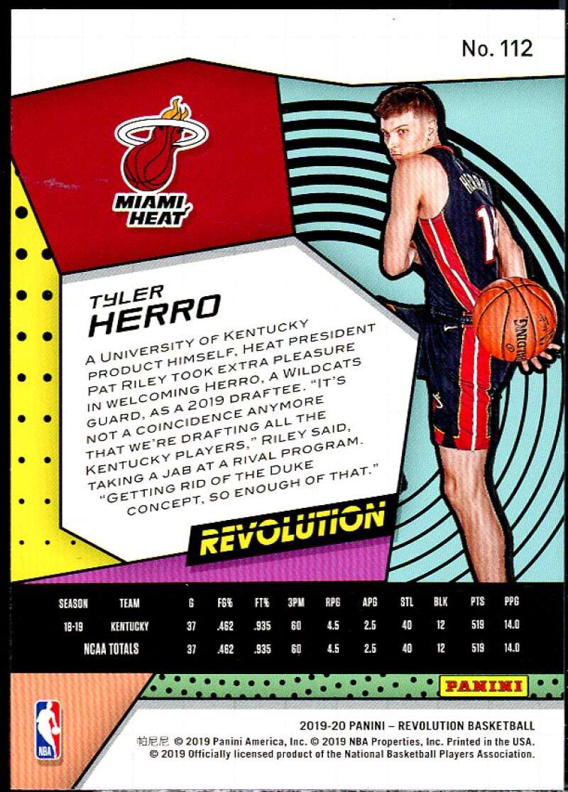 Tyler Herro Rookie Card 2019-20 Panini Revolution #112 Image 2