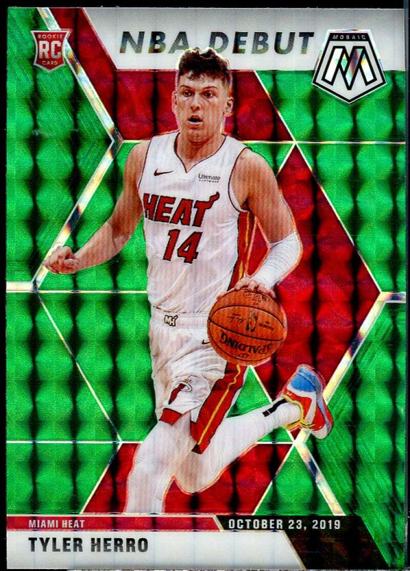 Tyler Herro Rookie Card 2021-22 Panini Mosaic Green #14 Image 1