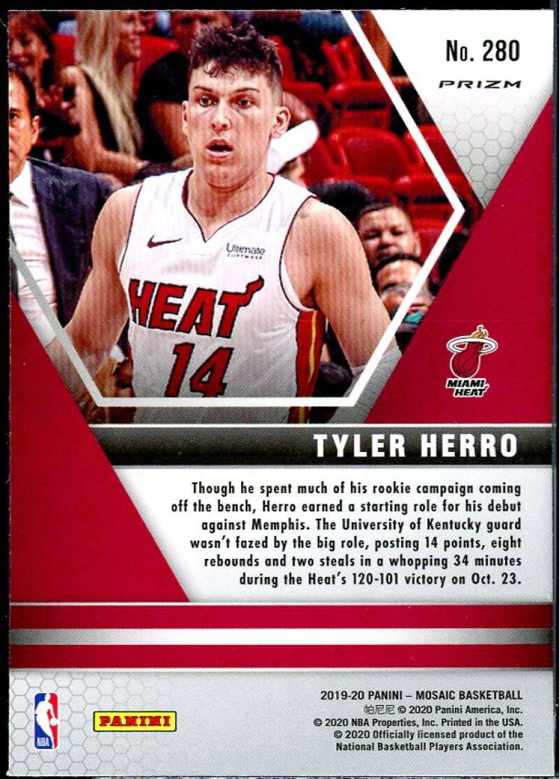 Tyler Herro Rookie Card 2021-22 Panini Mosaic Green #14 Image 2