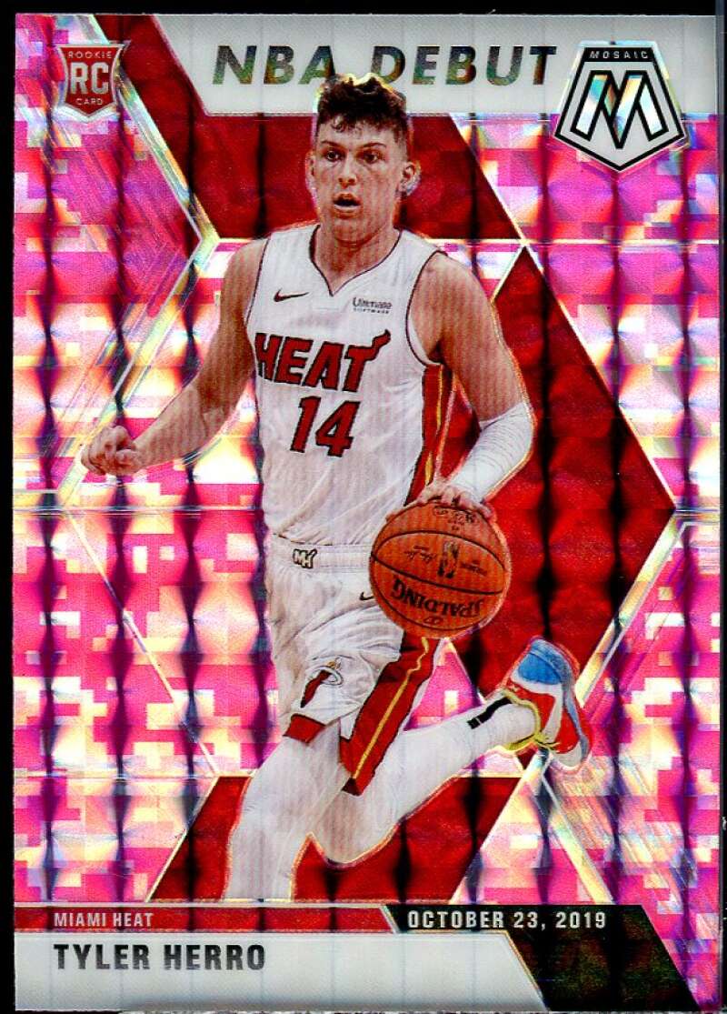 Tyler Herro Rookie Card 2019-20 Panini Mosaic Pink Camo #280 Image 1