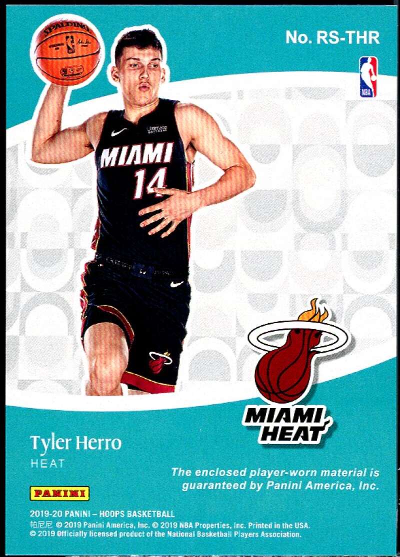 Tyler Herro Rookie Card 2019-20 Hoops Rise N Shine Memorabilia #RS-THR Image 2