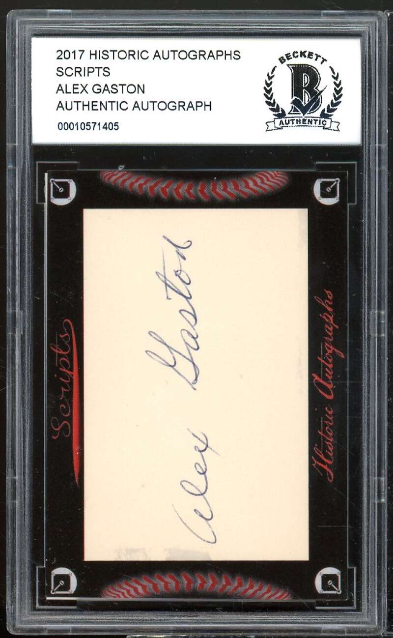 Alex Gaston 2017 Historic Autographs Scripts #nno BGS BCCG Authentic Image 1