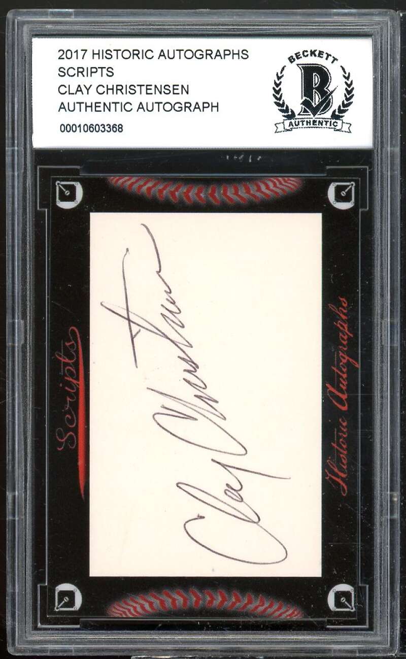 Clay Christensen 2017 Historic Autographs Scripts #nno BGS BCCG Authentic Image 1