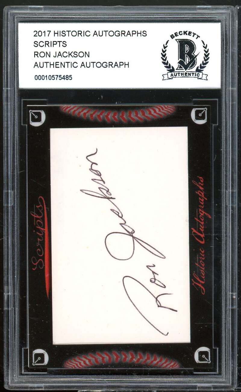 Ron Jackson 2017 Historic Autographs Scripts #nno BGS BCCG Authentic Image 1