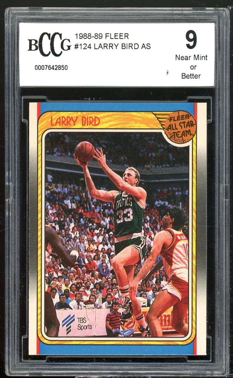 Larry Bird Card 1988-89 Fleer All Star #124 BGS BCCG 9 Image 1