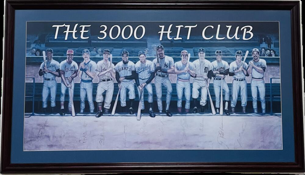 The 3000 Hit Club Autograph Signed 41x23 Lithograph Photo  Image 1