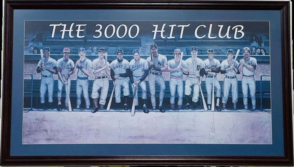 The 3000 Hit Club Autograph Signed 41x23 Lithograph Photo  Image 2