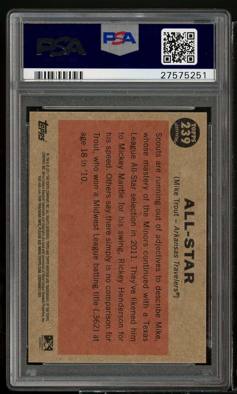 Mike Trout Card 2012 Topps Heritage #207 PSA 10 Image 2