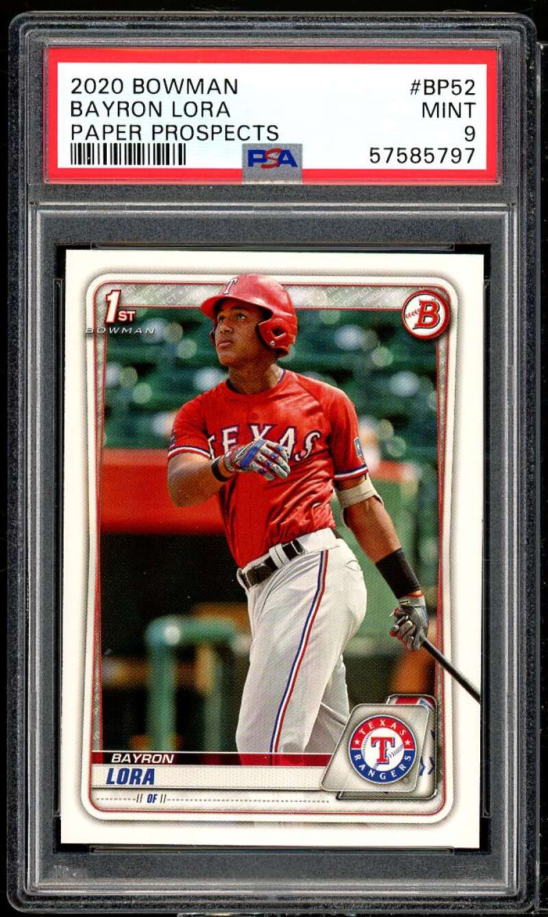 Bayron Lora Rookie Card 2020 Bowman Prospects #BP-52 PSA 9 Image 1