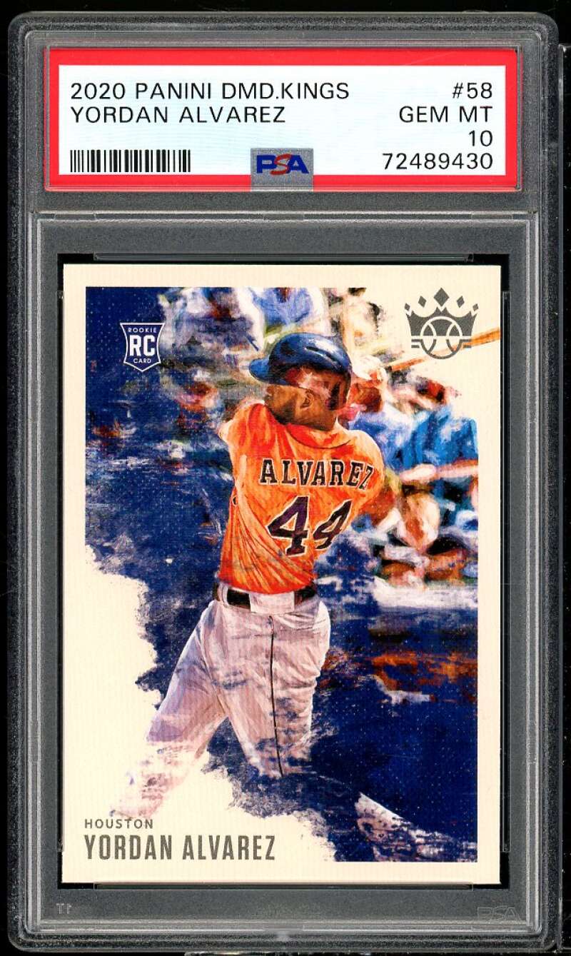 Yordan Alvarez Rookie Card 2020 Panini Diamond Kings #58 PSA 10 Image 1