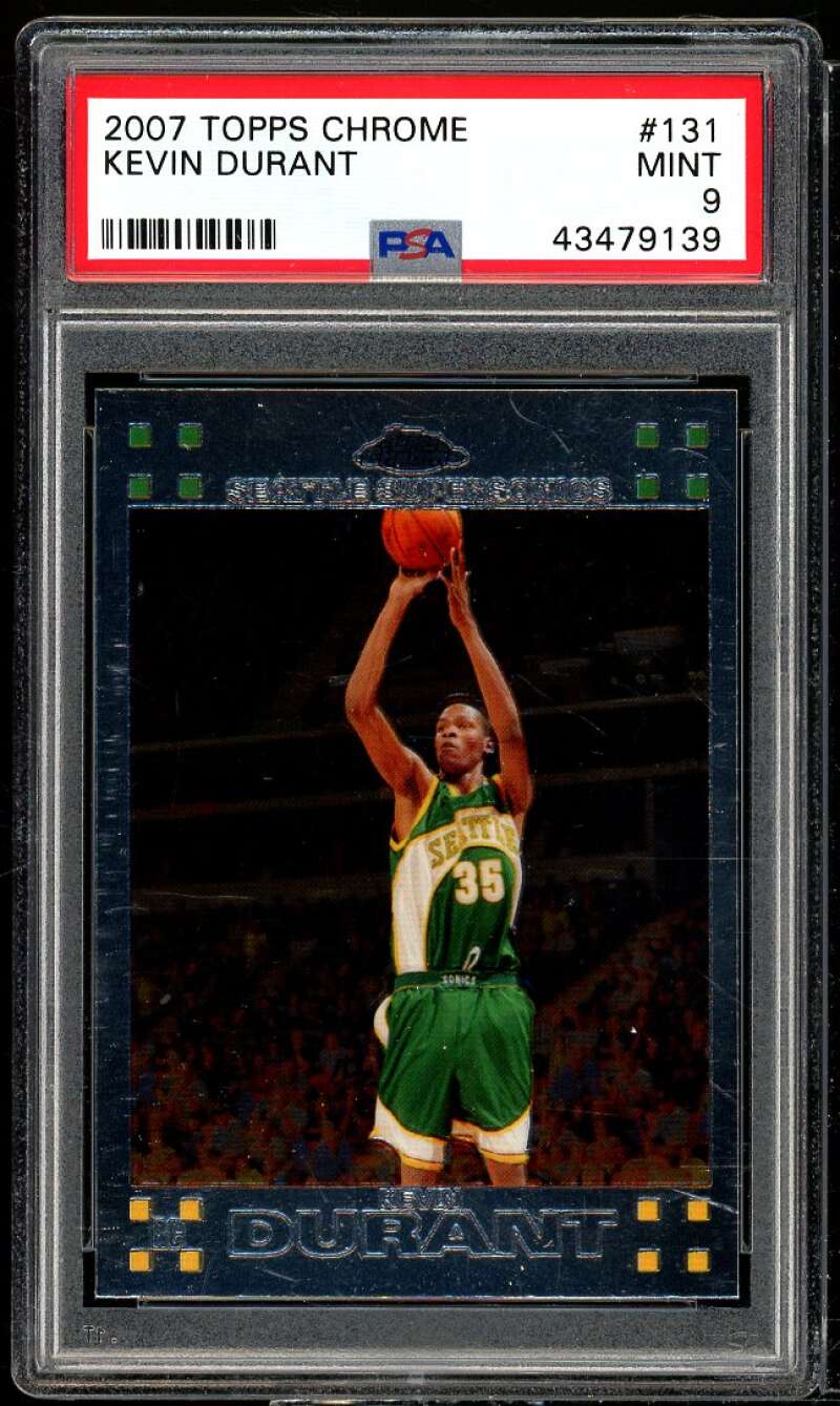 Kevin Durant Rookie Card 2007-08 Topps Chrome #131 PSA 9 Image 1