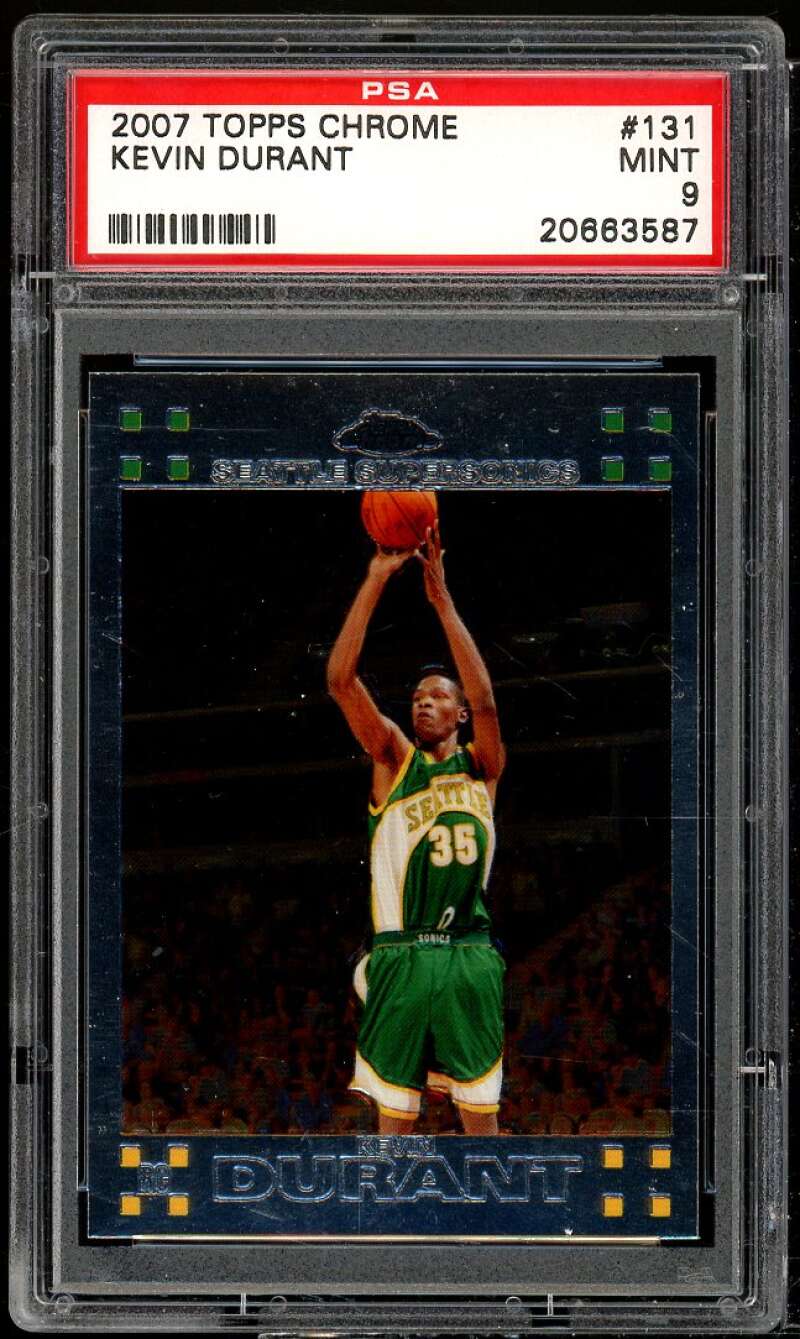 Kevin Durant Rookie Card 2007-08 Topps Chrome #131 PSA 9 Image 1