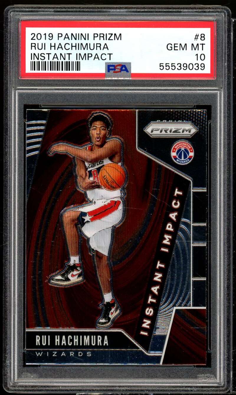 Rui Hachimura Rookie Card 2019-20 Panini Prizm Instant Impact #8 PSA 10 Image 1