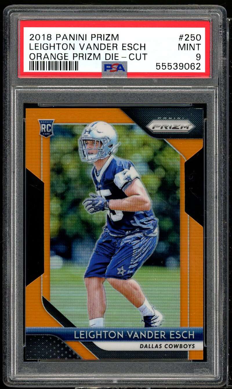 Leighton Vander Esch Rookie 2018 Panini Prizm Orange Prizm Die Cut #250 PSA 9 Image 1