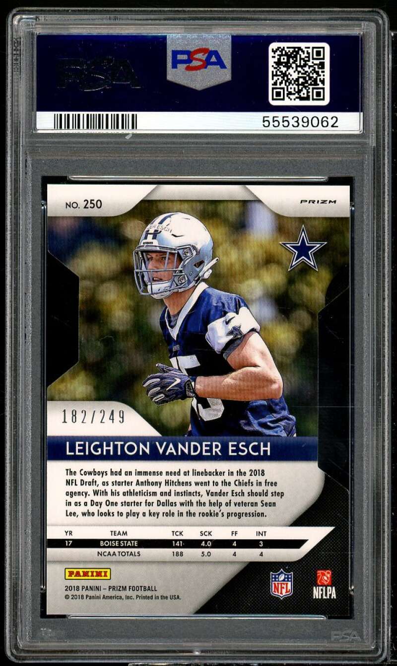 Leighton Vander Esch Rookie 2018 Panini Prizm Orange Prizm Die Cut #250 PSA 9 Image 2