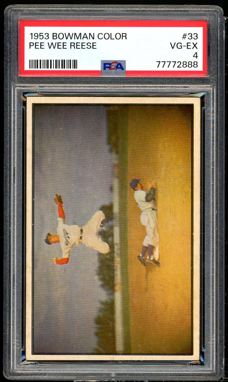 Pee Wee Reese Card 1953 Bowman Color #33 PSA 4 Image 1