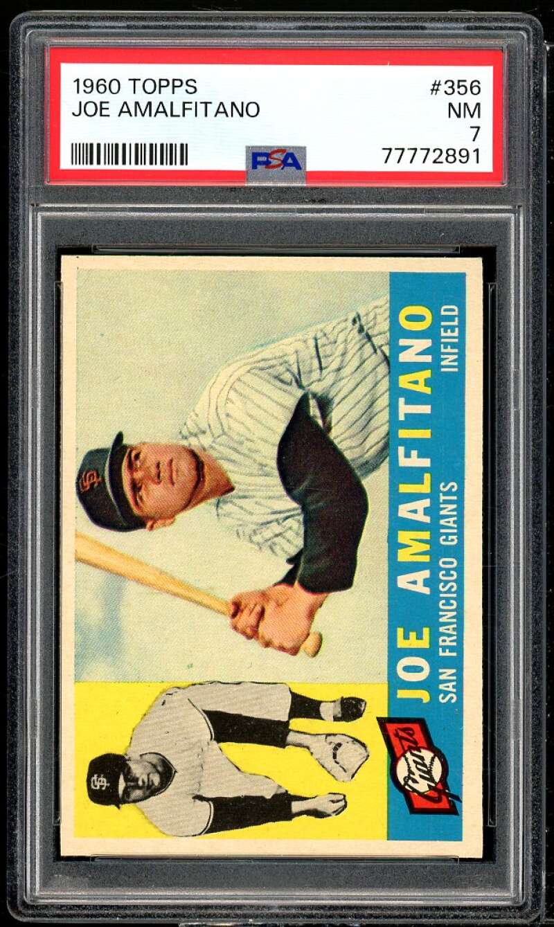 Joe Amalfitano Card 1960 Topps #356 PSA 7 Image 1