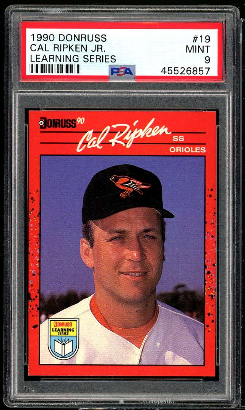 Cal Ripken Jr. Card 1990 Donruss Learning Series #19 PSA 9 Image 1