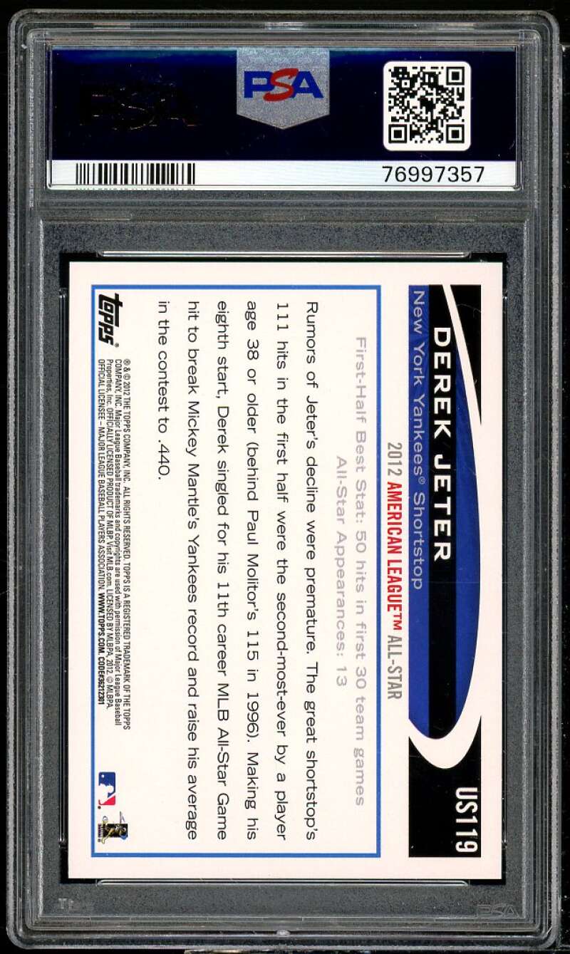 Derek Jeter Card 2012 Topps Update #US119 PSA 10 Image 2