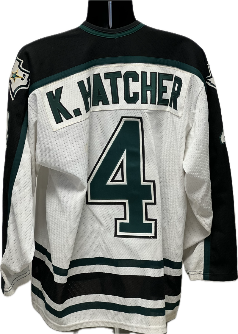 Kevin Hatcher Autograph Signed Stars Game Used Hockey Jersey JSA Authentic  Image 1