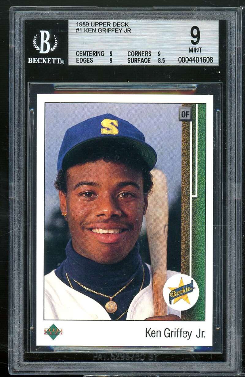 Ken Griffey Jr. Rookie Card 1989 Upper Deck #1 BGS 9 (9 9 9 8.5) Image 1