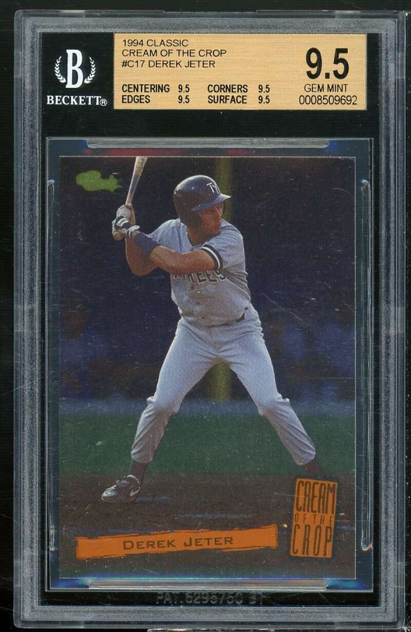 Derek Jeter Rookie 1994 Classic Cream of the Crop #C17 BGS 9.5 (9.5 9.5 9.5 9.5) Image 1