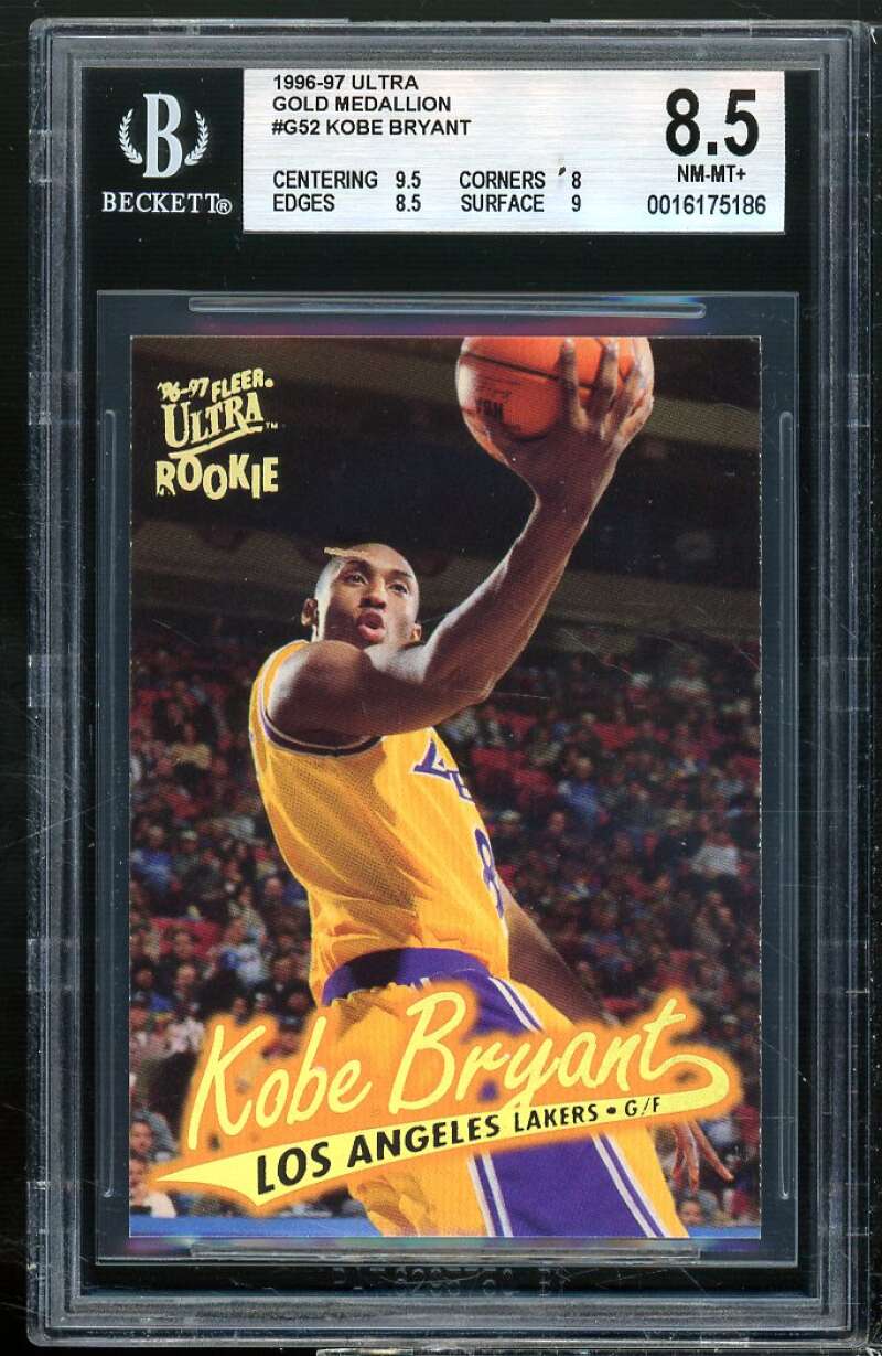 Kobe Bryant Rookie Card 1996-97 Ultra Gold Medallion #G52 BGS 8.5 (9.5 8 8.5 9) Image 1