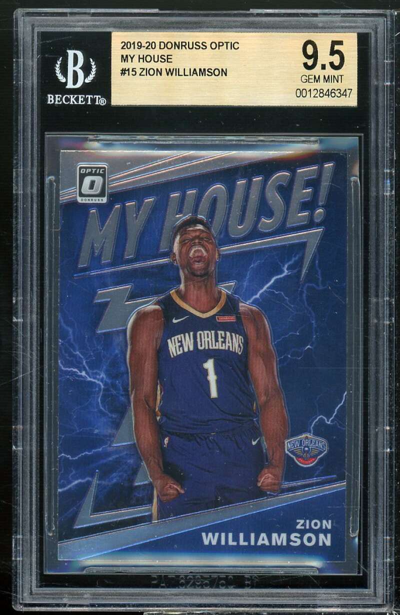 Zion Williamson Rookie Card 2019-20 Donruss Optic My House #15 BGS 9.5 Image 1