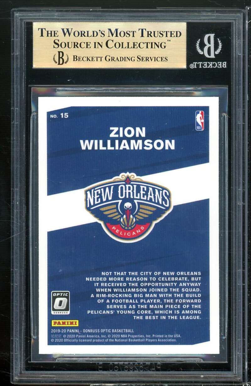 Zion Williamson Rookie Card 2019-20 Donruss Optic My House #15 BGS 9.5 Image 2