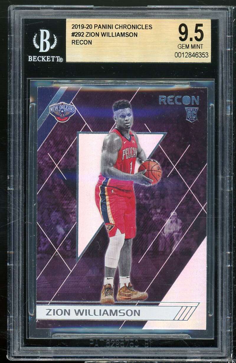 Zion Williamson Rookie Card 2019-20 Panini Chronicles Recon #292 BGS 9.5 Image 1