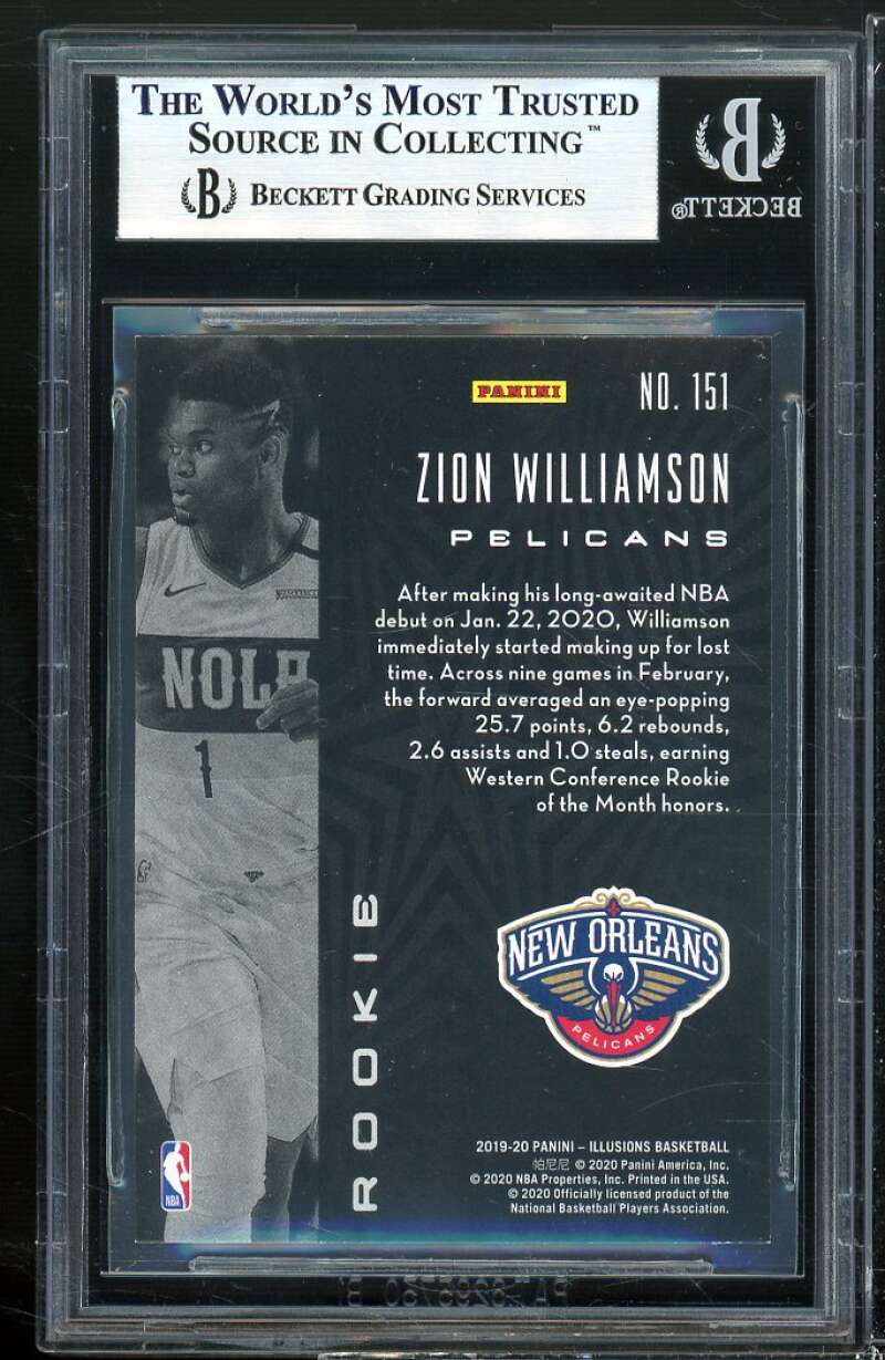 Zion Williamson Rookie Card 2019-20 Panini Illusions #151 BGS 9 Image 2