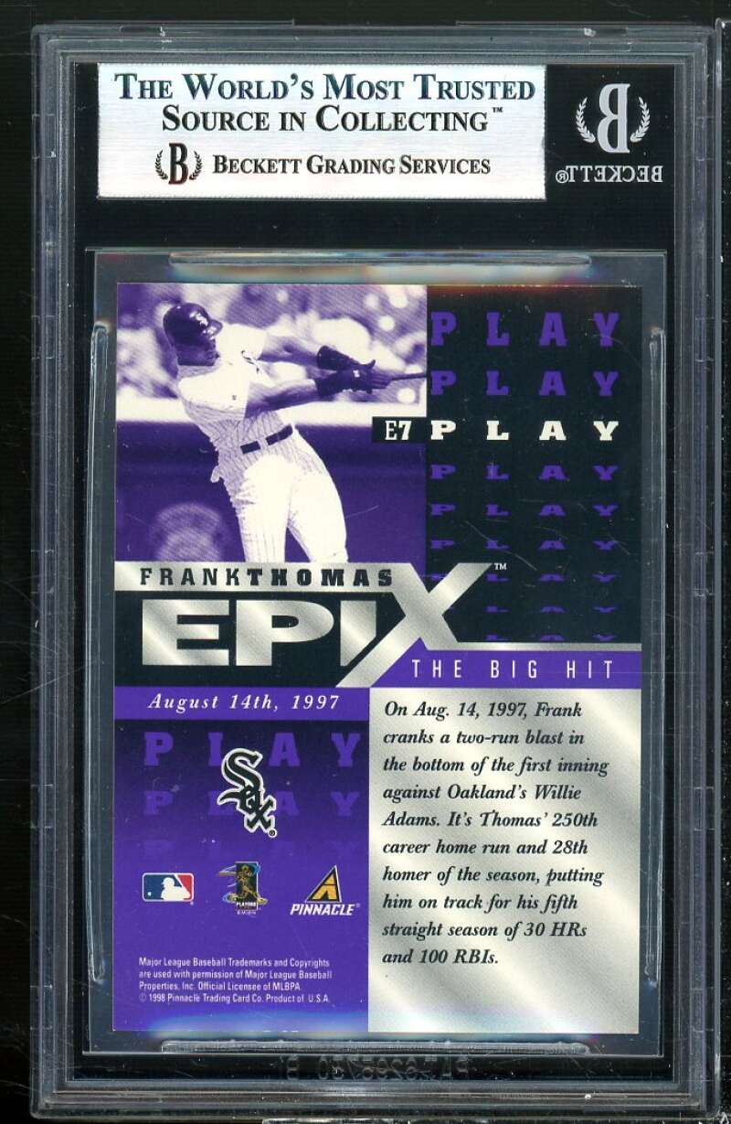 Frank Thomas Card 1998 Pinnacle Epix Play Purple #E7 BGS 8.5 (9 8.5 8.5 9) Image 2