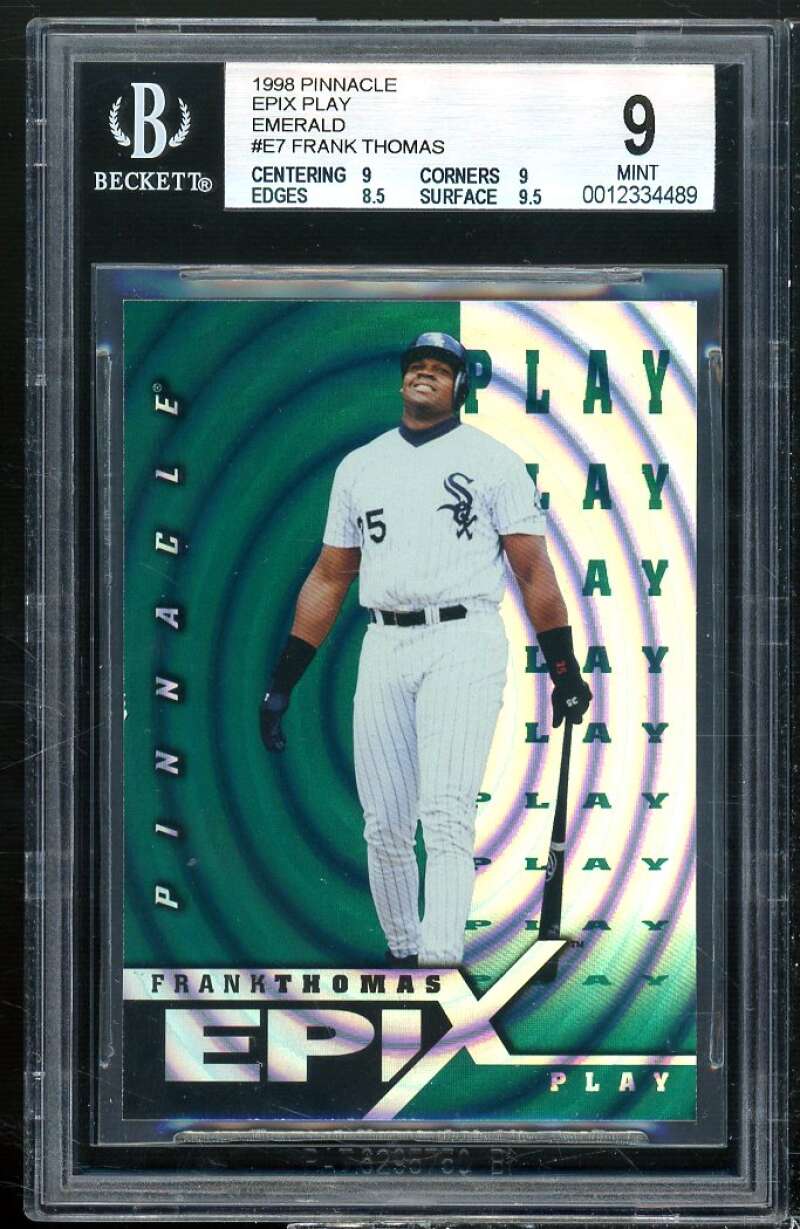 Frank Thomas Card 1998 Pinnacle Epix Play Emerald #E7 BGS 9 (9 9 8.5 9.5) Image 1