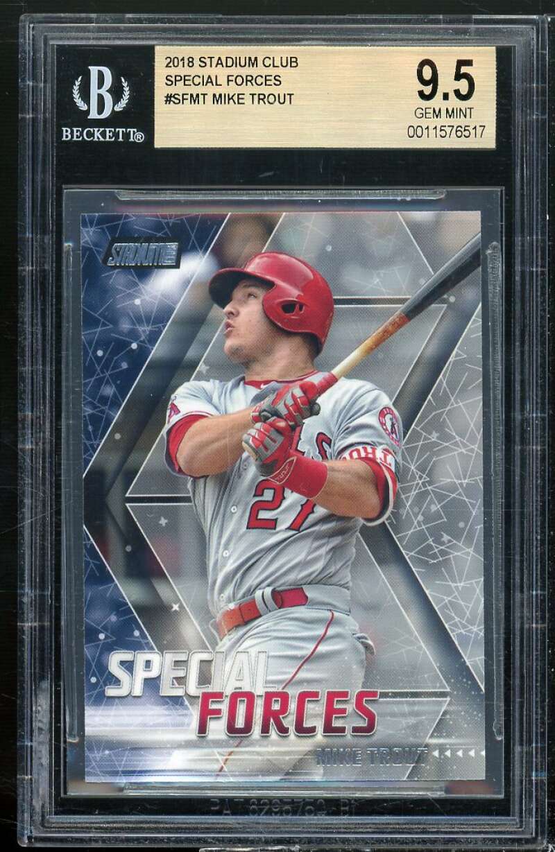 Mike Trout Card 2018 Stadium Club Special Forces #SFMT BGS 9.5 Image 1