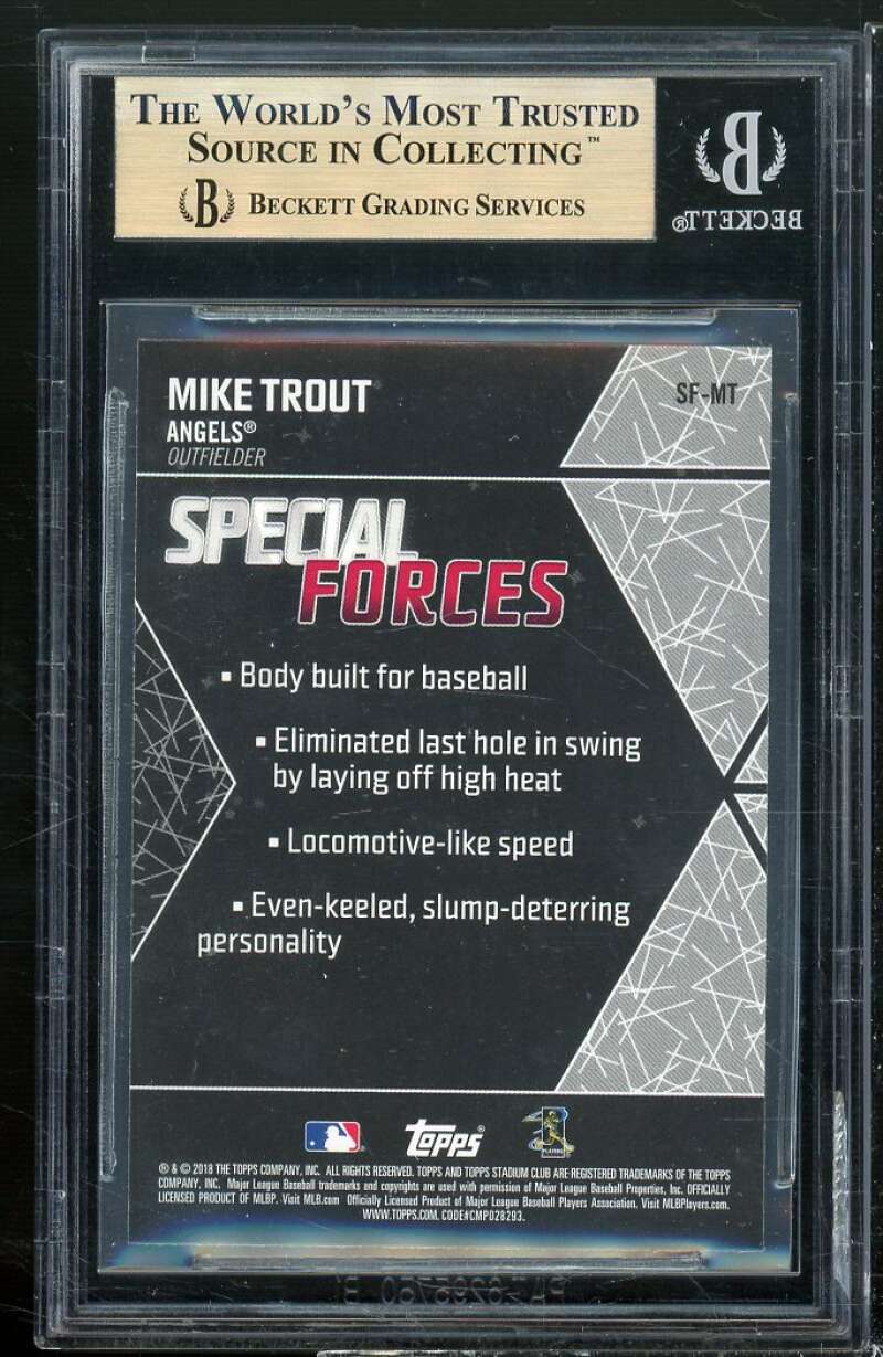 Mike Trout Card 2018 Stadium Club Special Forces #SFMT BGS 9.5 Image 2