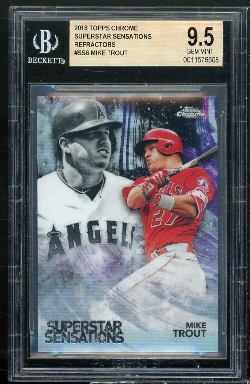 Mike Trout Card 2018 Topps Chrome Superstar Sensations #SS6 BGS 9.5 Image 1