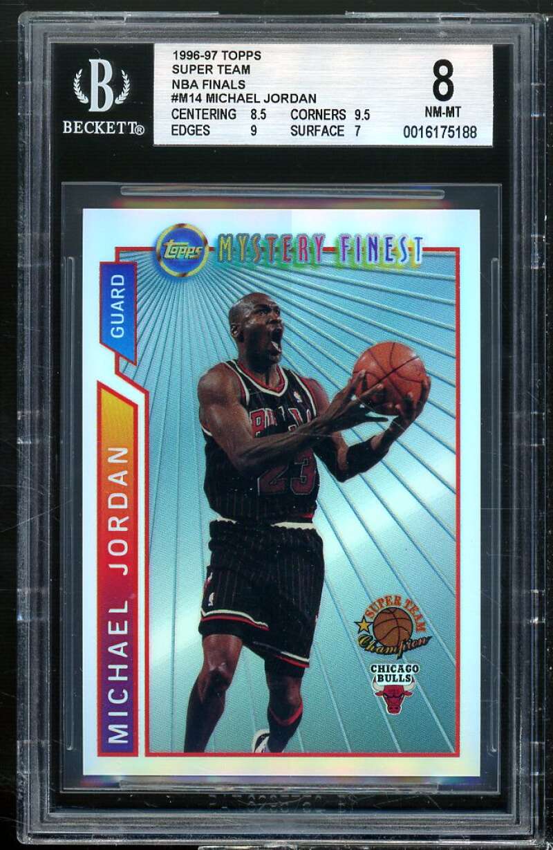 Michael Jordan Card 1996-97 Topps Super Team NBA Finals #m14 BGS 8 (8.5 9.5 9 7) Image 1