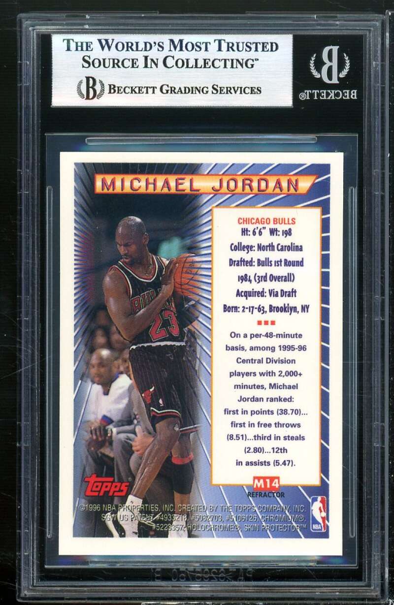 Michael Jordan Card 1996-97 Topps Super Team NBA Finals #m14 BGS 8 (8.5 9.5 9 7) Image 2