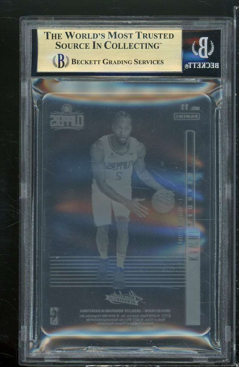 Kawhi Leonard Card 2019-20 Absolute Memorabilia Glass #2 (PRISTINE) BGS 10 Image 2