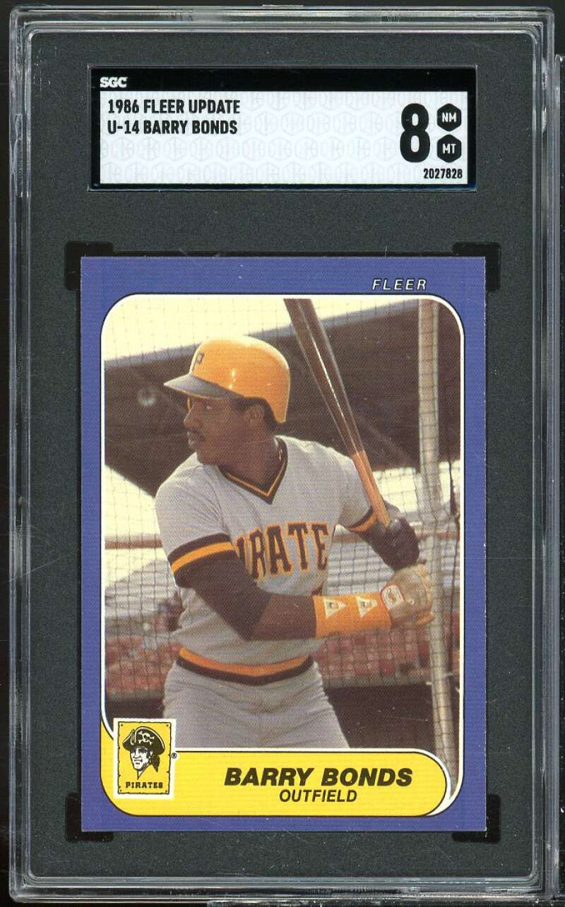 Barry Bonds Rookie Card 1986 Fleer Update #U-14 SGC 8 NM-MT Image 1