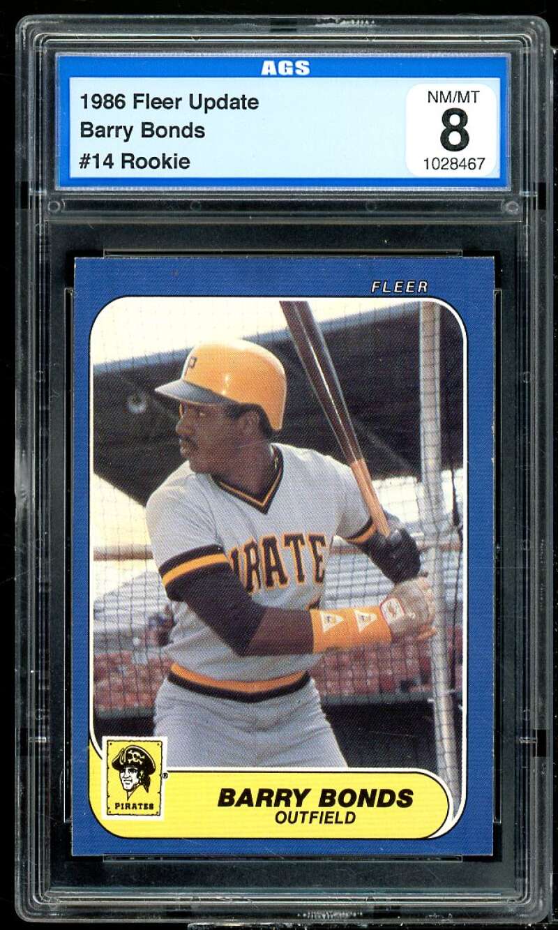 Barry Bonds Rookie Card 1986 Fleer Update #14 AGS 8 NM/MT Image 1