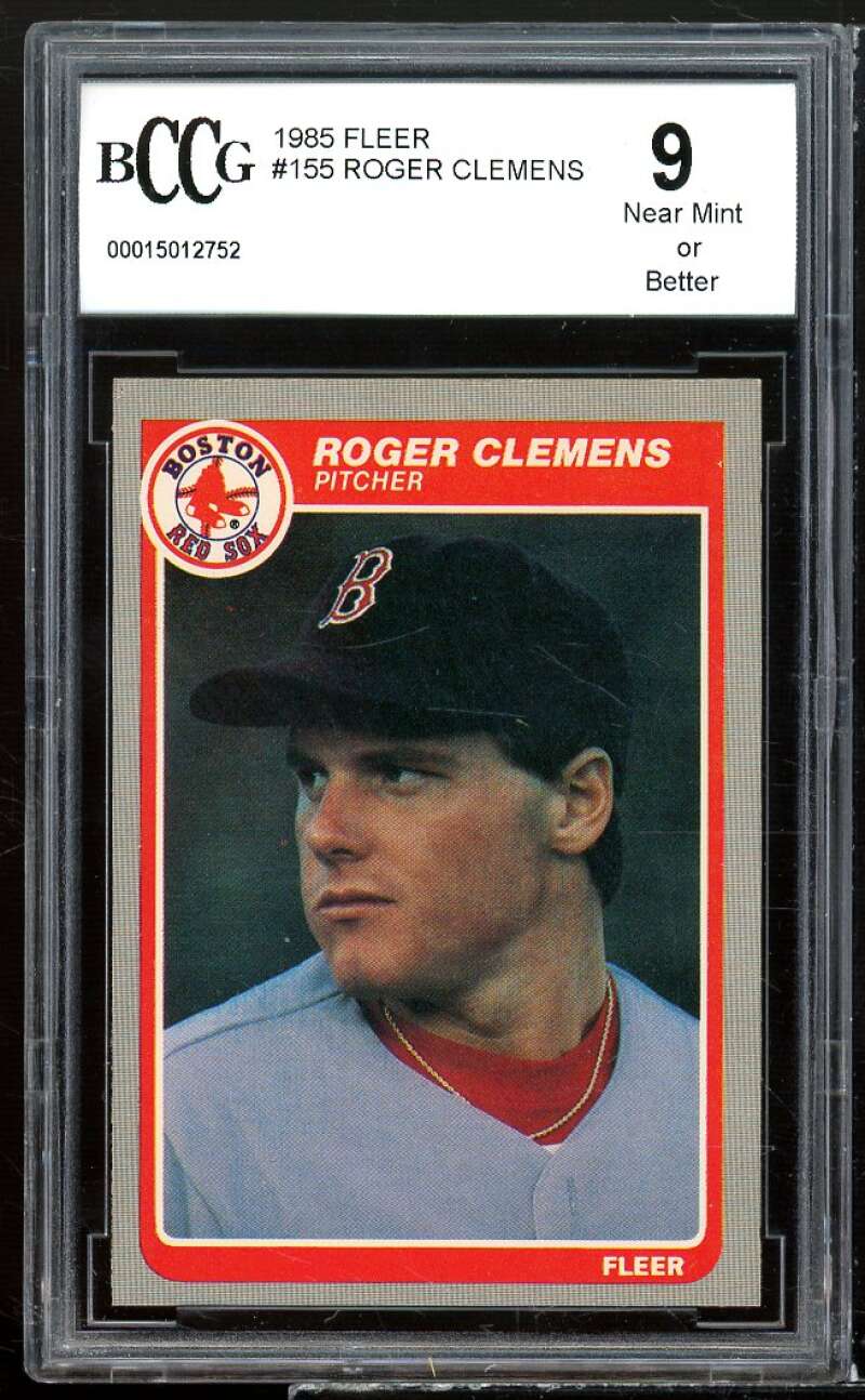 1985 Fleer #155 Roger Clemens Rookie Card BGS BCCG 9 Near Mint+ Image 1