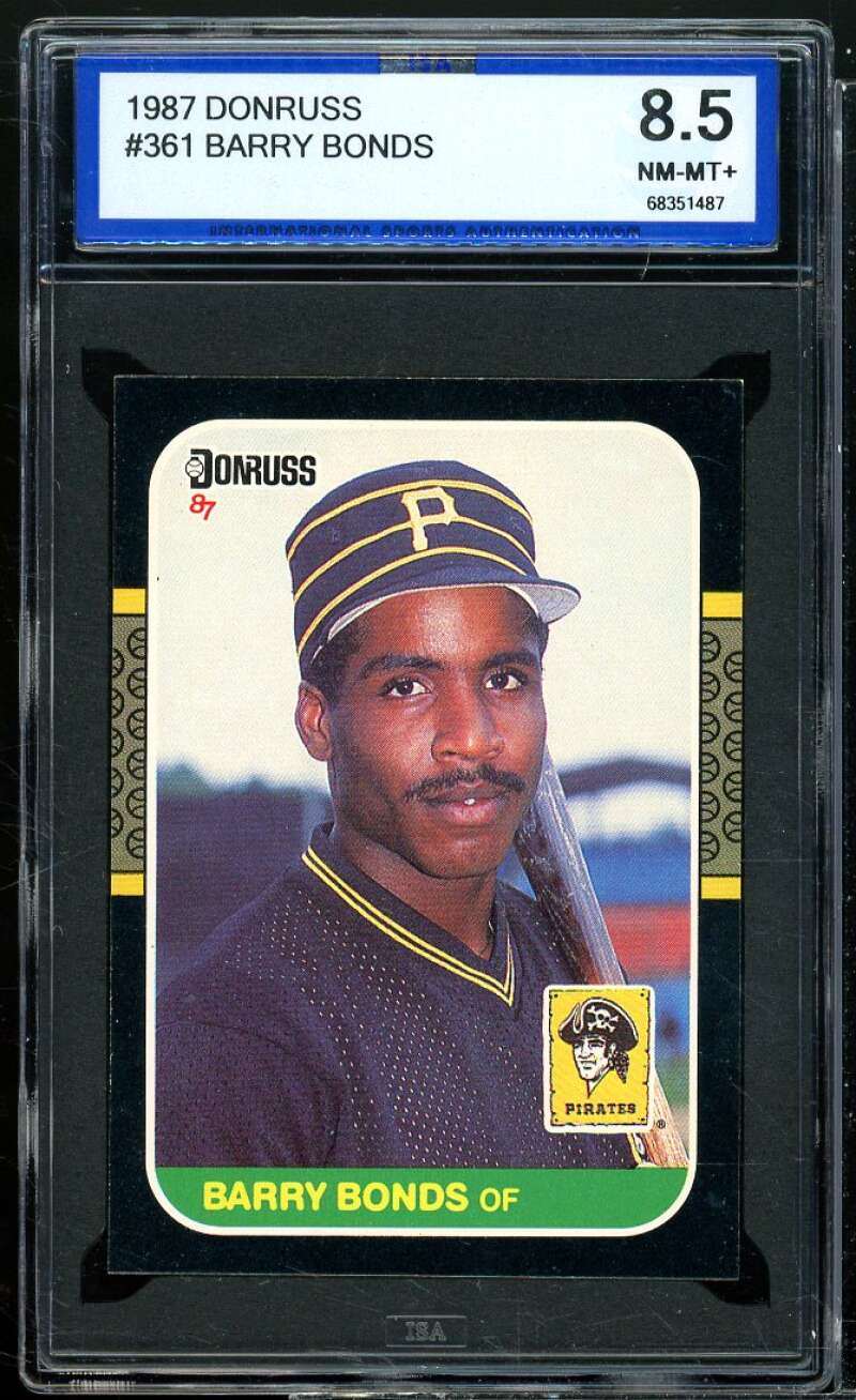 Barry Bonds Rookie Card 1987 Donruss #361 ISA 8.5 NM-MT+ Image 1