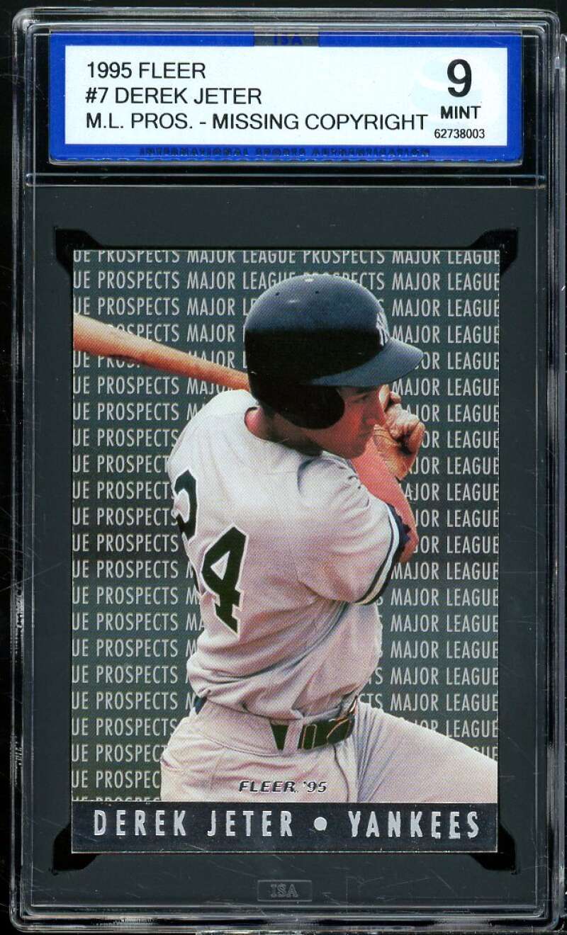 Derek Jeter Card 1995 Fleer ML Prospects #7 ISA 9 MINT Image 1