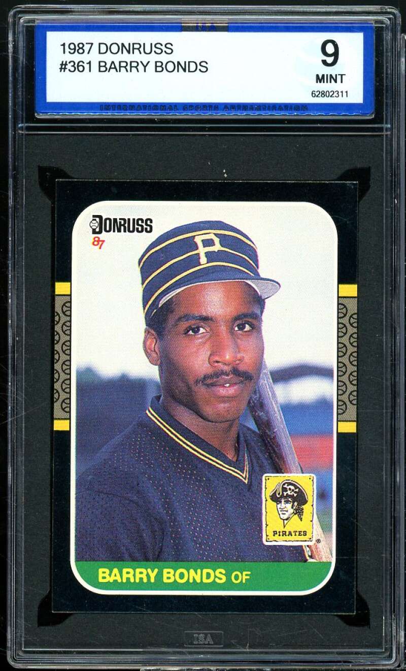 Barry Bonds Rookie Card 1987 Donruss #361 ISA 9 MINT Image 1