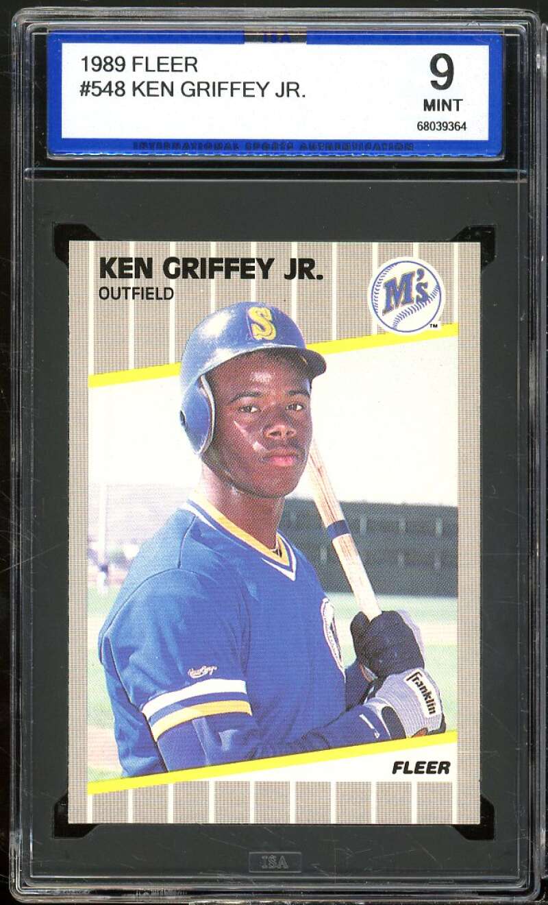 Ken Griffey Jr. Rookie Card 1989 Fleer #548 ISA 9 MINT Image 1